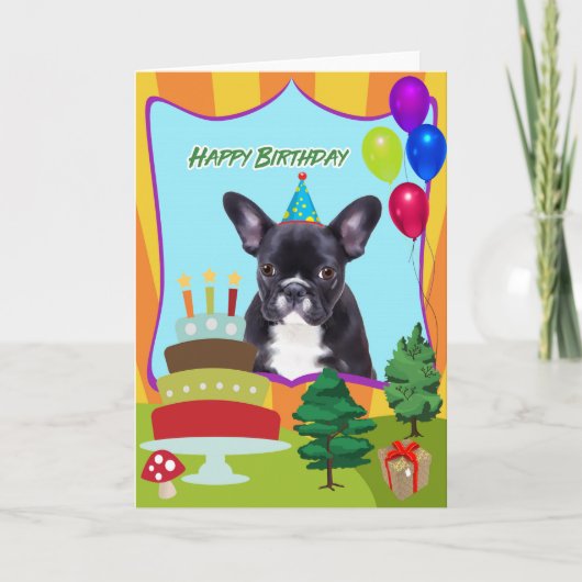 French Bulldog Birthday カード (正面)