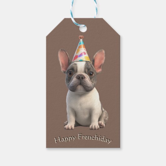 French Bulldog Birthday Card ギフトタグ (正面)