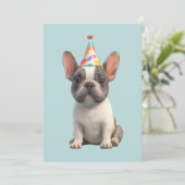 French Bulldog Birthday Party 招待状 (スタンド正面)