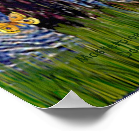 French Bulldog (black 11) - Starry Night ポスター (角)