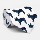 French Bulldog Black Watercolor Silhouette ネクタイ (ロール)