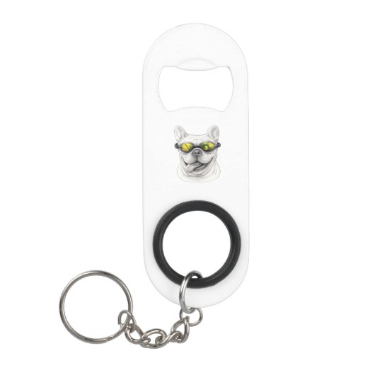 French Bulldog Bottle Opener Keychain キーホルダー栓抜き (正面)