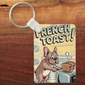 French Bulldog Breakfast Cartoon Art キーホルダー (正面)