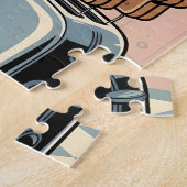 French Bulldog Breakfast Cartoon Art ジグソーパズル (側面)