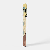 French Bulldog Breakfast Cartoon Art iPhoneケース (右側面)