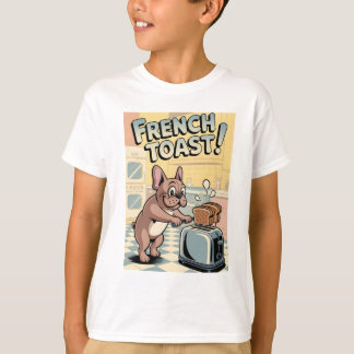 French Bulldog Breakfast Cartoon Art Tシャツ