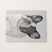 French Bulldog (Brindle Pied) Painting - Dog Art ジグソーパズル (横)