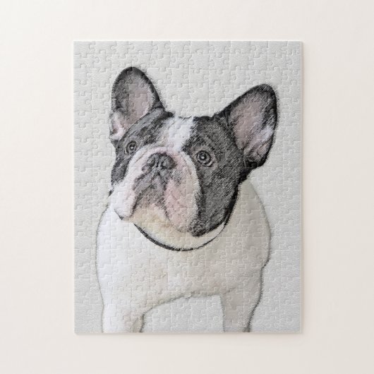 French Bulldog (Brindle Pied) Painting - Dog Art ジグソーパズル (縦)
