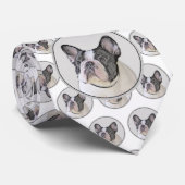 French Bulldog (Brindle Pied) Painting - Dog Art ネクタイ (ロール)