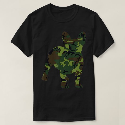 French Bulldog Camoue Dog Camo Frenchie Owner Mili Tシャツ (デザイン正面)