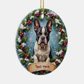 French Bulldog Christmas セラミックオーナメント (右)