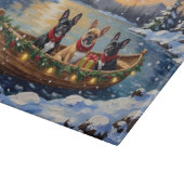 French Bulldog Christmas Boat Holiday カッティングボード (角)