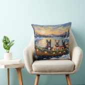 French Bulldog Christmas Boat Holiday クッション (椅子)