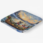 French Bulldog Christmas Boat Holiday ペーパープレート (傾斜あり)