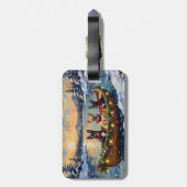 French Bulldog Christmas Boat Holiday ラゲッジタグ (裏面縦)