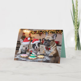 French Bulldog Christmas Cookie Card カード