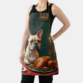 French Bulldog Christmas Eve Feast Painting エプロン (インサイチュ)