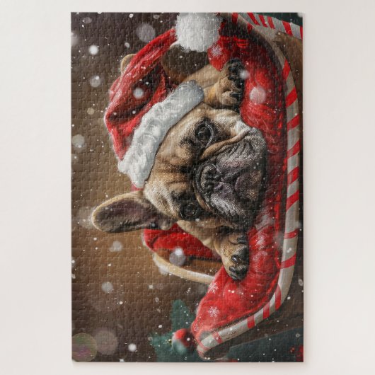 French Bulldog Christmas Festive  ジグソーパズル (縦)