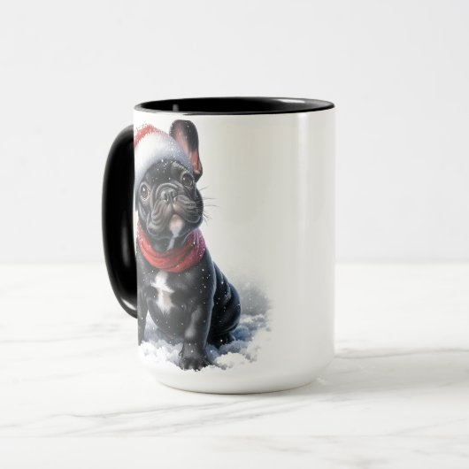 French Bulldog Christmas Mug Cup マグカップ (正面左)