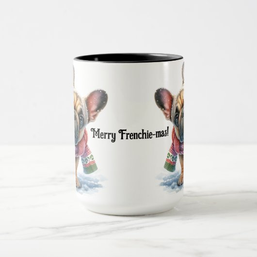 French Bulldog Christmas Mug Cup マグカップ (中央)