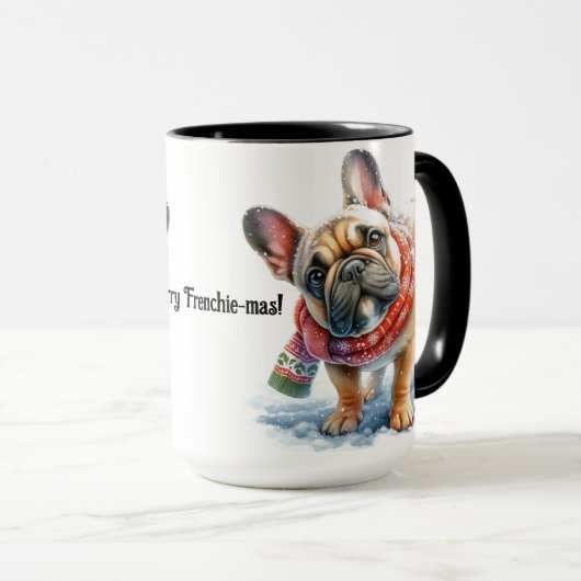 French Bulldog Christmas Mug Cup マグカップ (正面右)