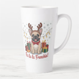 French Bulldog Christmas Mug – Fa La La Frenchie カフェラテマグ