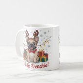 French Bulldog Christmas Mug – Fa La La Frenchie  コーヒーマグカップ (正面左)