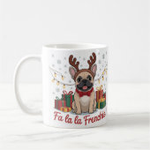 French Bulldog Christmas Mug – Fa La La Frenchie  コーヒーマグカップ (左)