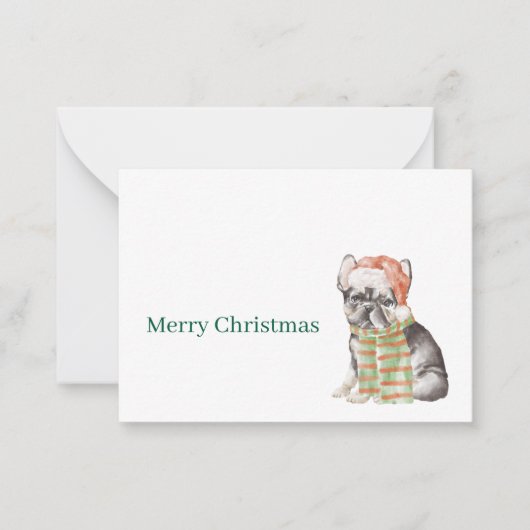 French Bulldog Christmas or Holiday Card ノートカード (正面)