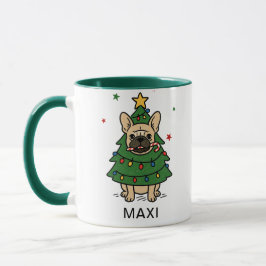 French Bulldog Christmas Tree Custom Name マグカップ
