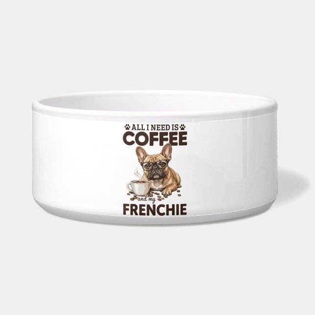 French Bulldog Coffee Frenchie Dog ボウル (正面)