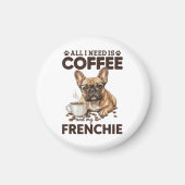 French Bulldog Coffee Frenchie Dog マグネット (正面)