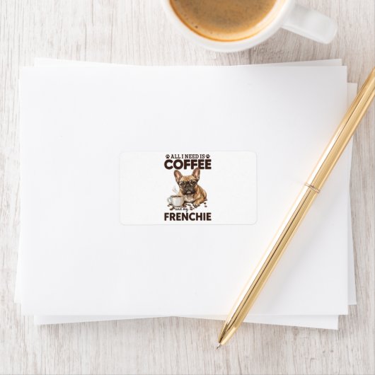 French Bulldog Coffee Frenchie Dog ラベル (インサイチュ)