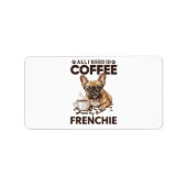 French Bulldog Coffee Frenchie Dog ラベル (正面)