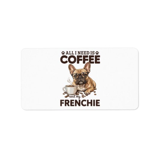 French Bulldog Coffee Frenchie Dog ラベル (正面)