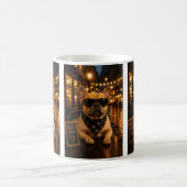 French Bulldog Coffee Lover – Cute Dog with Sungla コーヒーマグカップ (中央)