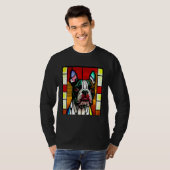 French Bulldog - Colorful Stained Glass Pop Art_1 Tシャツ (正面フル)