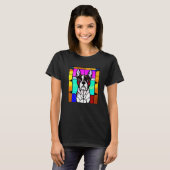 French Bulldog - Colorful Stained Glass Pop Art Pr Tシャツ (正面フル)