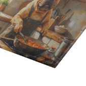 French Bulldog Cooking in Kitchen カッティングボード (角)