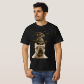 French Bulldog Cowboy UFO  Tシャツ (正面フル)