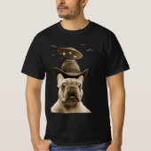 French Bulldog Cowboy UFO  Tシャツ (正面)