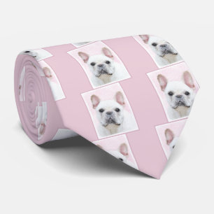 French Bulldog (Cream/White) Painting - Dog Art ネクタイ