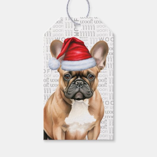 French Bulldog Cute Christmas Holiday ギフトタグ (正面)