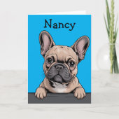 French Bulldog Cute Custom Frenchie Greeting カード (正面)