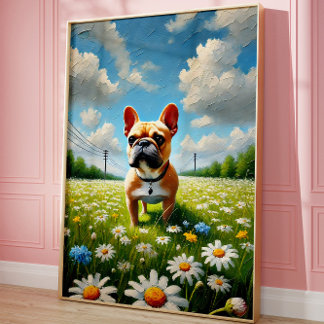 French Bulldog Cute Dog Wall Art Poster ポスター