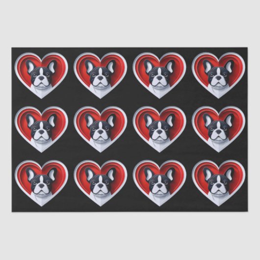 French Bulldog Cute Frenchie Gift Wrapping 薄葉紙 (正面)