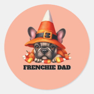 French Bulldog Cute Halloween Candy Costume ラウンドシール