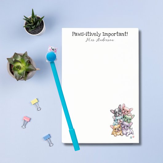 French Bulldog Cute Pet Girly Teacher Appreciation ポストイット