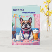 French Bulldog Dad Fatherˋs Day カード (黄色い花)