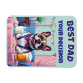 French Bulldog Dad Fatherˋs Day マグネット (横)